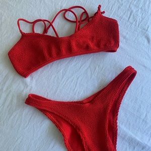 Bond-eye swim red two piece